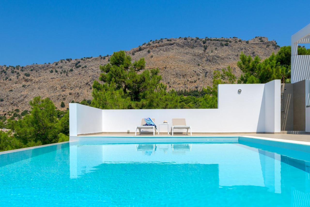 Villa Allegra With Pool In Pefkos, Lindos Area Pefki Eksteriør bilde